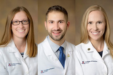 College of Medicine – Tucson students Layne Genco, David Haddad and Meleighe Sloss won the CUP scholarship award this year.