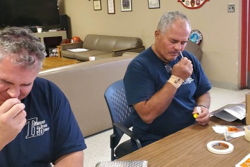 Tucson Fire Department firefighters are among the study participants who complete weekly nasal swabs to track SARS-CoV-2 infections. (Photo: Tucson Fire Department Safety)