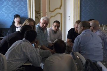 The days are long and collaborative. Scientists from around the world gather to share their expertise in not only the sciences, but also in getting funding and bringing life-saving drugs to market. (Photo courtesy Eureka Institute/Thirza Luijten)