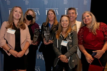 (From left) Erica Rankin, Lesley Merrifield, Stacy Pigott, Kris Hanning, David Mogollon and Margarita Bauza represented the Health Sciences Office of Communications at the Southern Arizona PRSA IMPACT Awards.