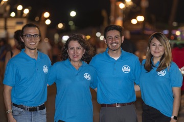 From left, Edgar Villavicencio, MPH, Rosi M. Vogel, MBA, CHC, Dr. David Garcia and Melissa Lopez-Pentecost, MS, RDN, gather at the Tanque Verde Swap Meet on Tucson’s south side, where they’ve pioneered an innovative bilingual/bicultural way to connect with the Hispanic/LatinX community to enlist their participation in clinical trials.