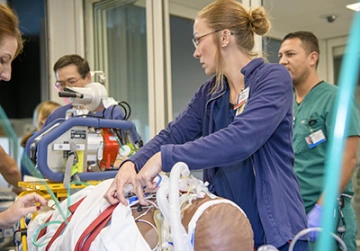 ASTEC’s SimDeck is a two-story soundstage and training environment with multiple reconfigurable rooms where students and health care providers can practice medical procedures in simulated environments.