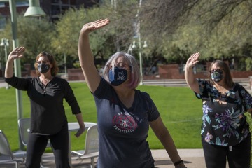 Tai Chi and Qigong can be done outside with social distancing and masks as a way to engage in stress reduction and physical activity.