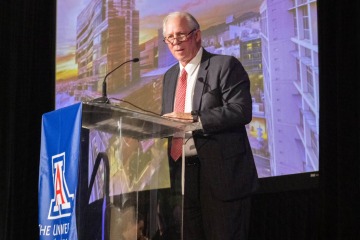 University of Arizona President Robert C. Robbins, MD, announced the state's investment in the Center for Advanced Molecular and Immunological Therapies at a Wonder Unites Us event Nov. 2.