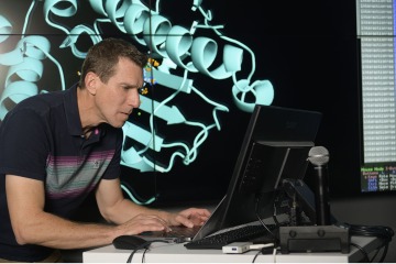 researcher on computer 