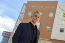 Physician-scientist Hashem Sadek poses for a photo outside the U of A College of Medicine – Tucson’s Sarver Heart Center. 