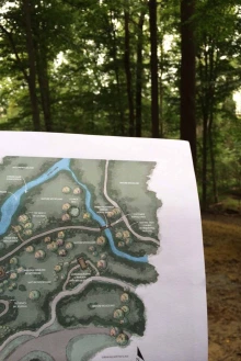 A map of the Green Road is visible in the foreground with the Green Road path in the background