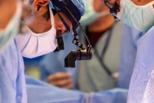 surgeon working in an operating room