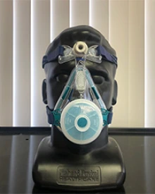 In response to a shortage of masks, researchers are working to design, 3D print and test masks for health care workers. Pictured is a mask prototype, fitted on a mannequin.