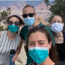 College of Medicine – Phoenix medical residents visit the Grand Canyon during their rotation to a clinic at the National Park in their first few months working in Northern Arizona.  From left: Elizabeth Curtiss, MD, Dan Shtutman, DO, Tasha Harder, DO, Lauren Weinand, MD.