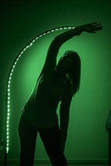 Even exercise is allowed during green light therapy. (Photo: Kris Hanning/University of Arizona Health Sciences)