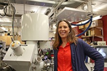 Dr. Erin Ratcliff in the UArizona Laboratory for Interface Science of Printable Electronic Materials, which is developing ways to suss out health and performance clues measured in our sweat via wearable sensors and devices.