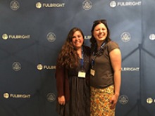 Breanne Lott (left) and Katey Redmond at Fulbright Orientation in Chicago, July 2019. (Image: Courtesy Breanne Lott, The Daily Wildcat)